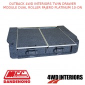 OUTBACK 4WD INTERIORS TWIN DRAWER MODULE DUAL ROLLER PAJERO PLATINUM 10-ON